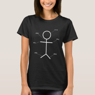 Stick Human Circle Anatomy Chart Gezeichnet Sarcas T-Shirt