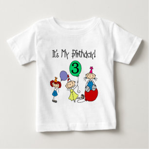 Stick Kids Party 3. Geburtstagsgeschenke und -gesc Baby T-shirt