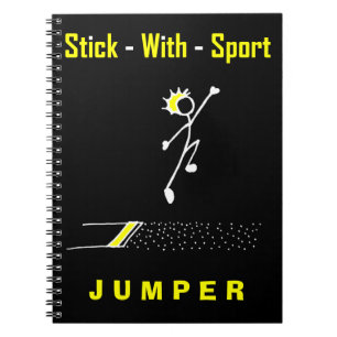 Stick mit Sport Long Jumper Black + Gold Notepad Notizblock