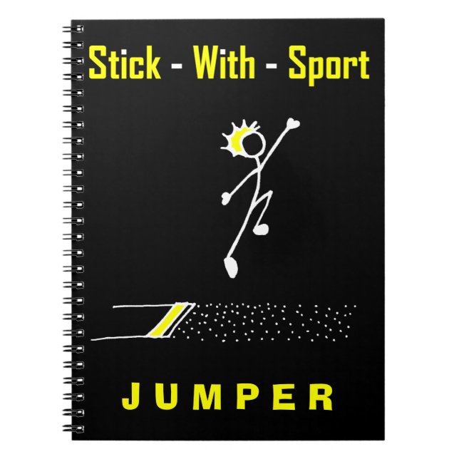 Stick mit Sport Long Jumper Black + Gold Notepad Notizblock (Vorderseite)
