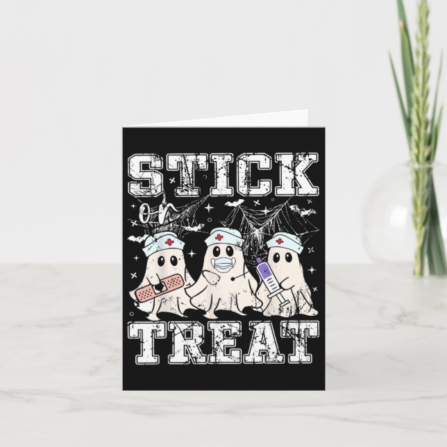 Stick oder Leckerei Ghost Phlebotomy Tech Nurse Ha Karte (Vorderseite)