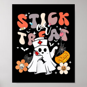 Stick oder Leckerei Halloween Ghost Nurse Crna Eme Poster