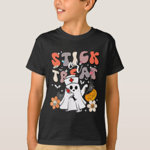 Stick oder Leckerei Halloween Ghost Nurse Crna Eme T-Shirt