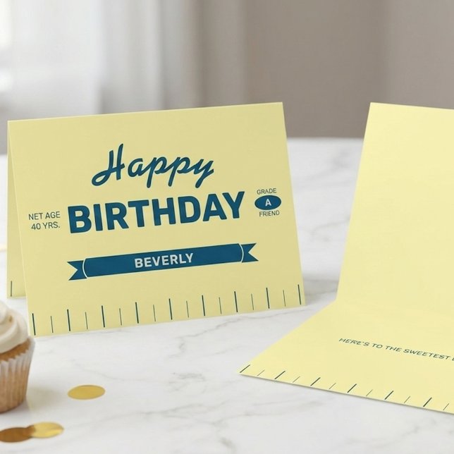 Stick of Butter Personalized Yellow Fun Birthday Karte (Butter them up with this funny personalized stick of butter birthday card!)
