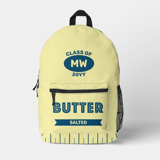 Stick-of-Butter Retro Custom Monogram Rucksack  (Vorderseite)