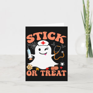 Stick or Leckerei Nurve Funny Halloween Kostüm Karte