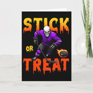 Stick Or Treat Halloween-Hockey-Skelettspieler Sp Karte