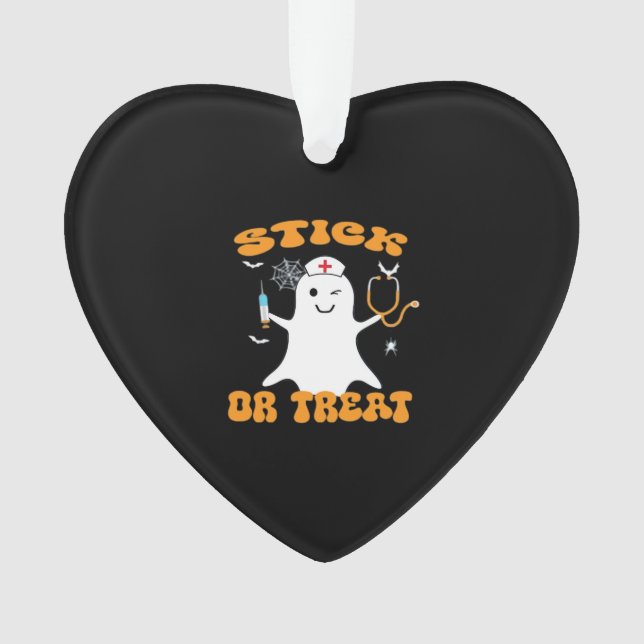 Stick or Treat Nurse Funny Halloween Costume Essen Ornament (Vorderseite)