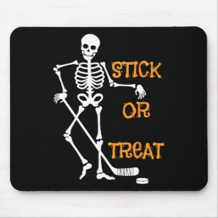 Stick Or Treat Skelett Eishockey Halloween Spuk Mousepad