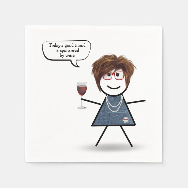 Stick Party Girl with Red Wine Serviette (Vorderseite)