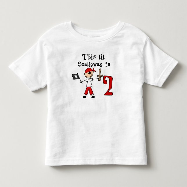 Stick Pirate 2. Geburtstag Kleinkind T-shirt (Vorderseite)