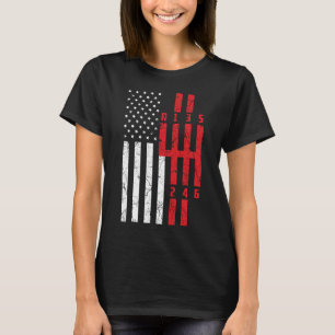 Stick Shift American Flag 6 Speed Ford musang CT T-Shirt
