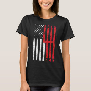 Stick Shift American Flag 6 Speed Ford musang CT T-Shirt