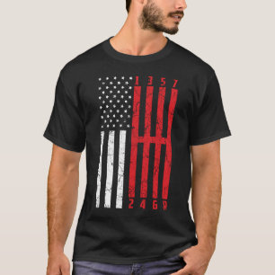 Stick Shift American Flag Rennkorvette 6 Geflügel T-Shirt