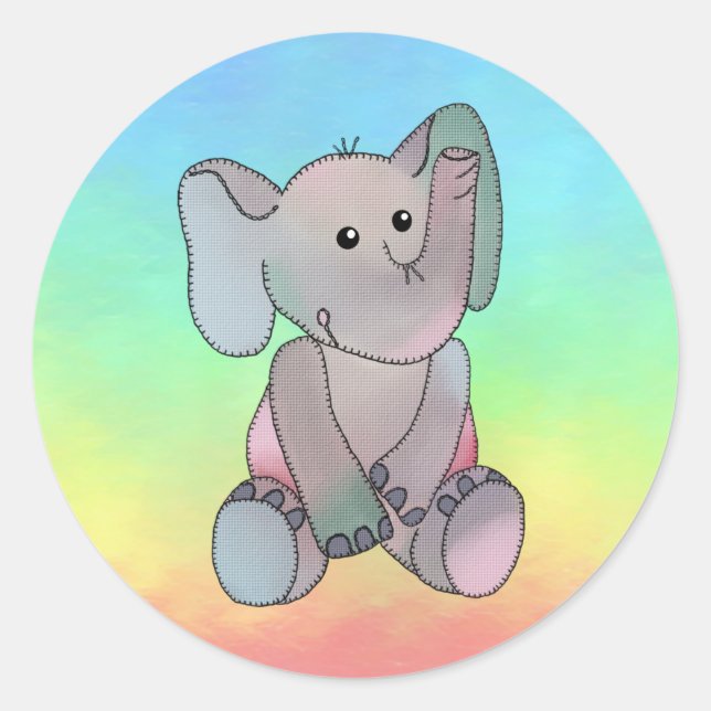 Stickbild Elefant Runder Aufkleber (Vorderseite)