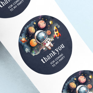 Sticker Außerirdische Planeten Blau Danke