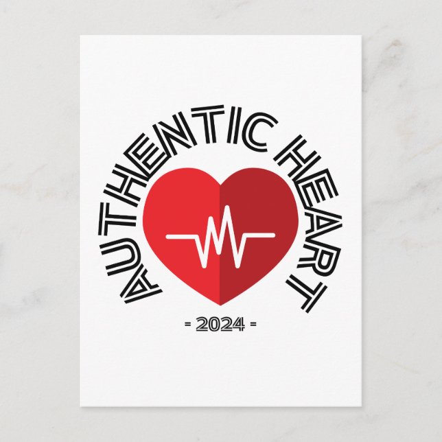 Sticker Authentic Heart 2024 Postkarte (Vorderseite)