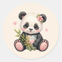 Sticker Baby Panda Aquarell | Baby Panda Aufkleber