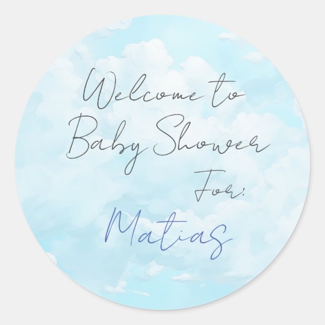 Sticker Baby Shower personalizado (Vorderseite)
