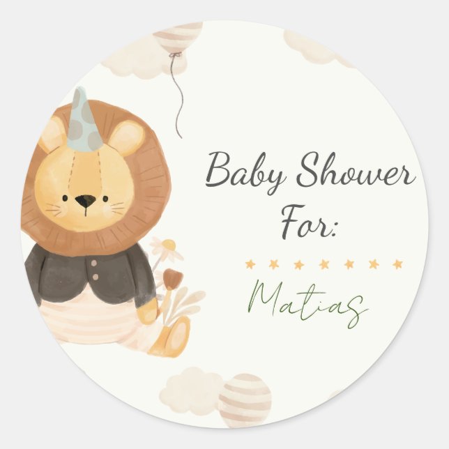 Sticker Baby Shower personalizado (Vorderseite)