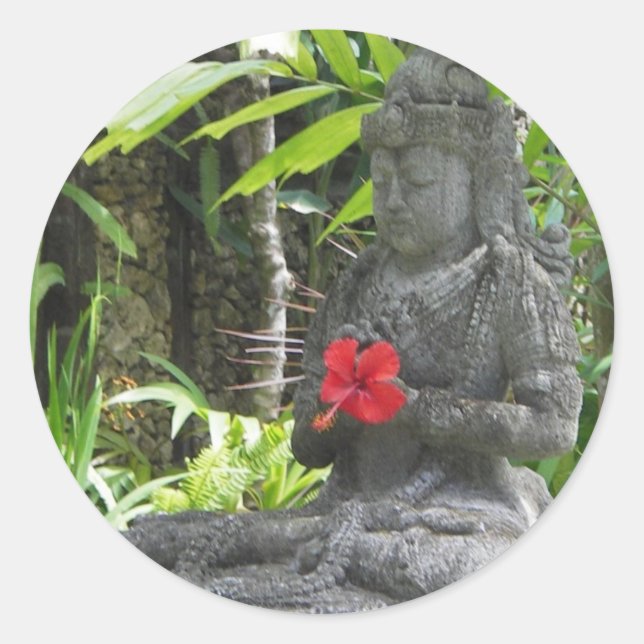Sticker: Bali Statue Runder Aufkleber (Vorderseite)