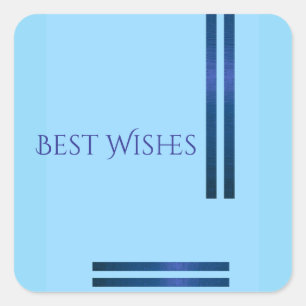 Sticker 'Beste Wünsche' - Hellblau mit Marineblaue