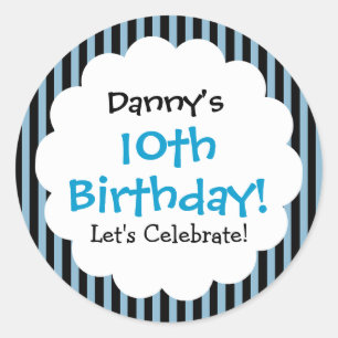 Sticker Blue Stripes V1CA zum 10. Geburtstag