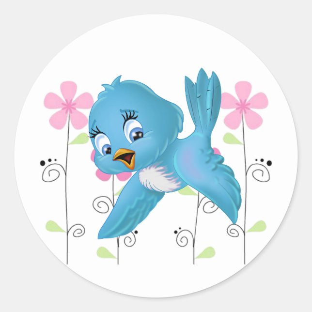 Sticker-Bluebird Runder Aufkleber (Vorderseite)
