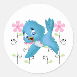 Sticker-Bluebird Runder Aufkleber