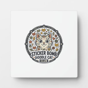 Sticker Bomb Doodle Cat POD Vektorgrafik - Sticker Fotoplatte