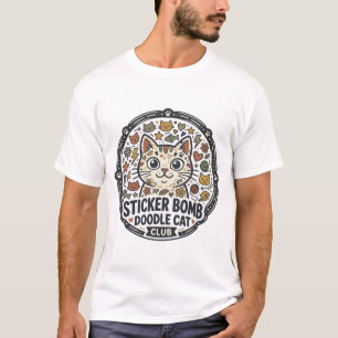Sticker Bomb Doodle Katze POD Vektor Kunst - Stick T-Shirt