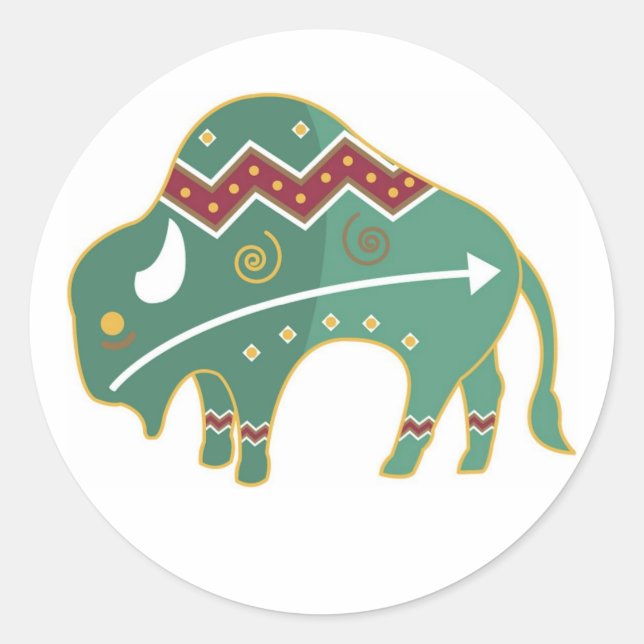 Sticker Buffalo Design Native American (Vorderseite)