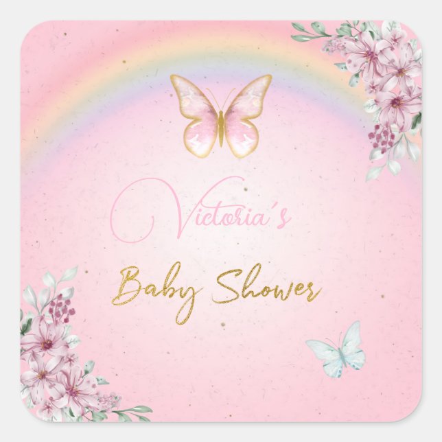 Sticker Butterflies, Rainbow, Pink Gold (Vorderseite)