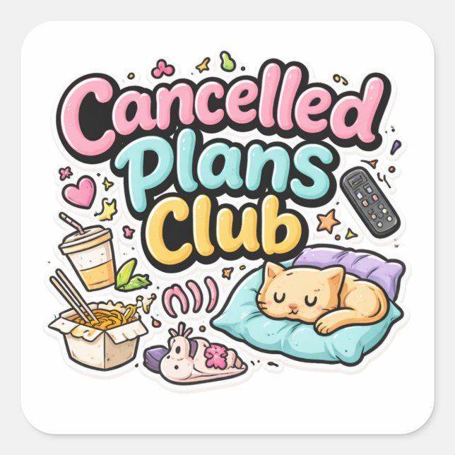 Sticker „Cancelled Plans Club“ (Vorderseite)