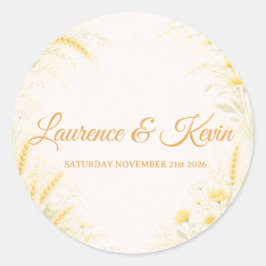 Sticker carré Elegant Botanical Wedding