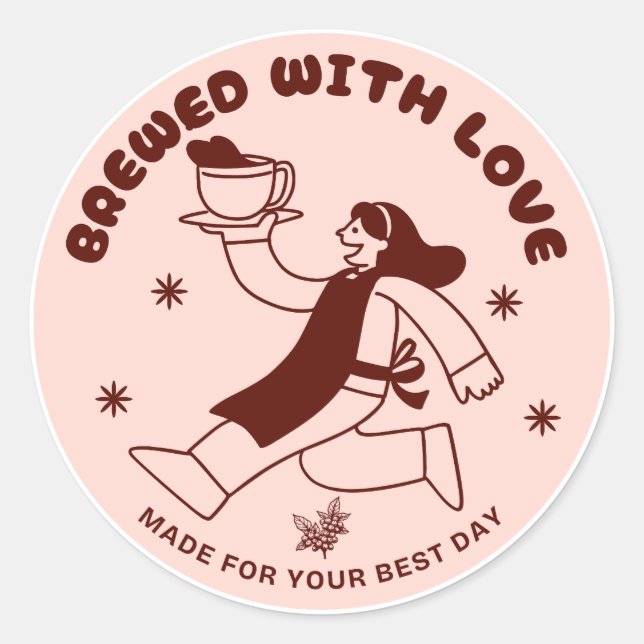 Sticker 'Das Leben Beginnt Nach Dem Kaffee - Rund  (Vorderseite)