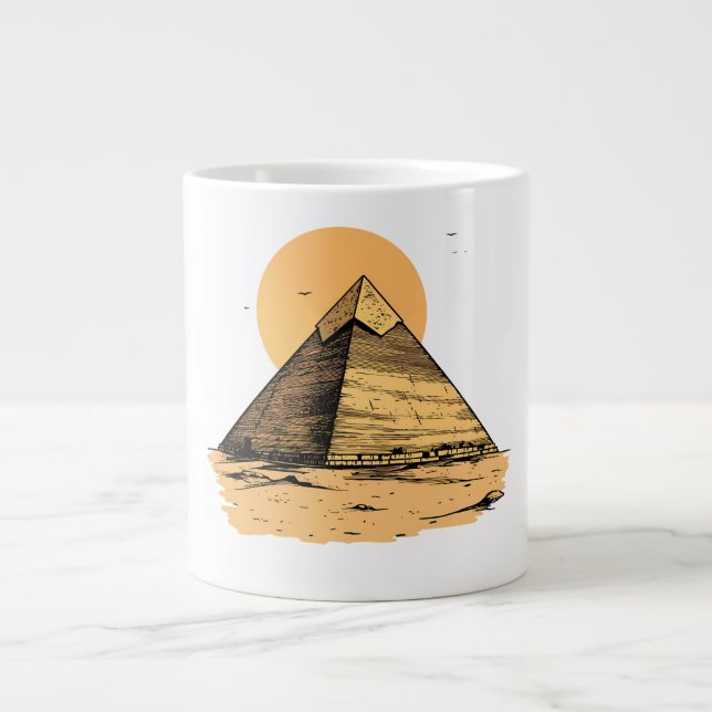 Sticker der antiken ägyptischen Pyramide Jumbo-Tasse (Vorderseite)