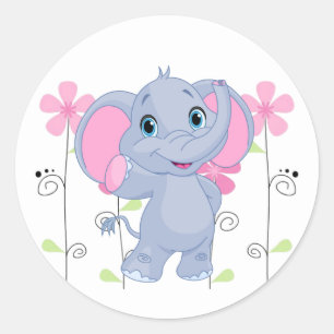 Sticker-Elephant Runder Aufkleber