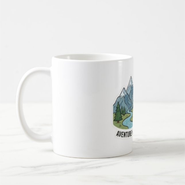 Sticker Entdecken Sie die Natur & Berge Kaffeetasse (Links)