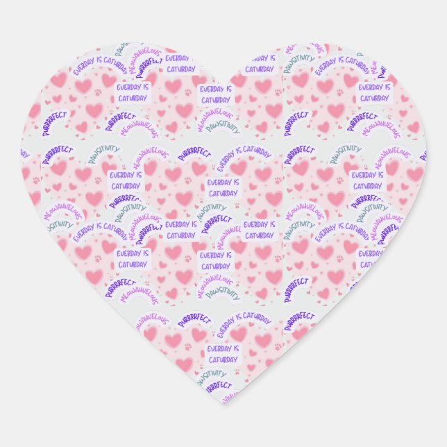 sticker "Everyday is caturday" Pawsitive vibes  (Vorderseite)