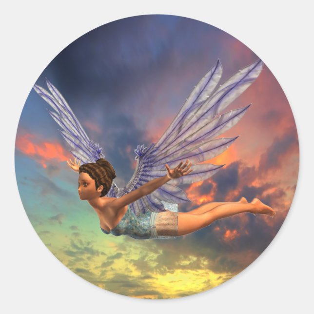 Sticker-Fairy Runder Aufkleber (Vorderseite)