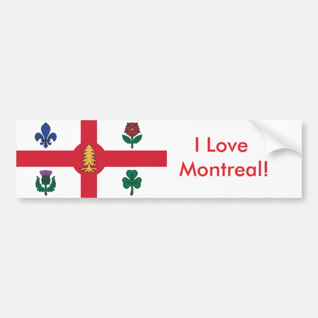 Sticker Flag of Montreal, Canada Autoaufkleber (Vorne)