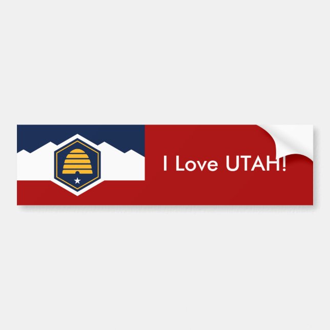 Sticker Flag of Utah, USA Autoaufkleber (Vorne)