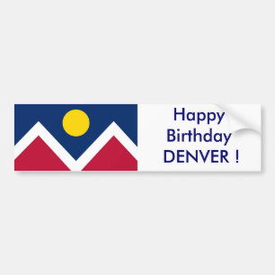 Sticker Flag von Denver, glücklich zum Geburtstag  Autoaufkleber