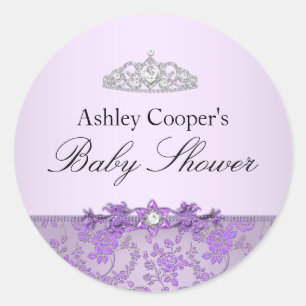 Sticker für Baby Shower der lila Prinzessin