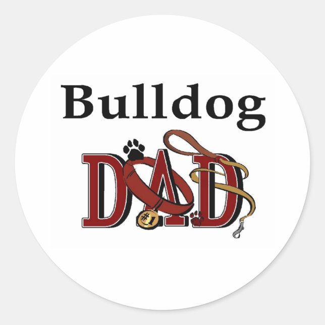 Sticker für Bulldog-Vater (Vorderseite)
