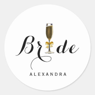 Sticker für Champagne Glass Bride
