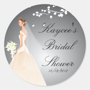 Sticker für das Black & Gray Bride Brautparty