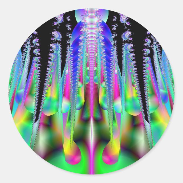 Sticker für das Fraktal der psychotischen Rakete (Vorderseite)