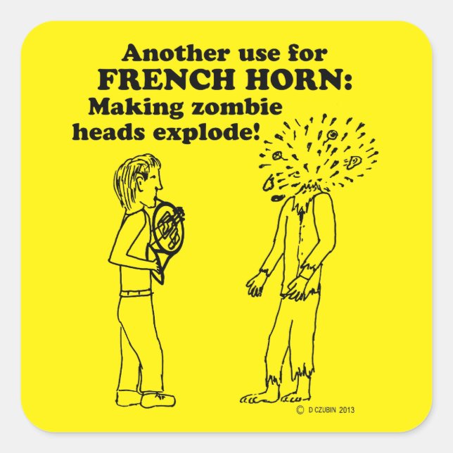 Sticker für das französische Horn Zombie Explode S (Vorderseite)